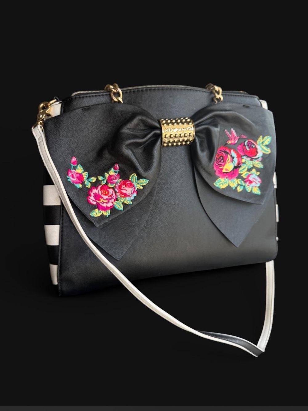 RARE Betsey Johnson Belle Rose Satchel Back with Wallet